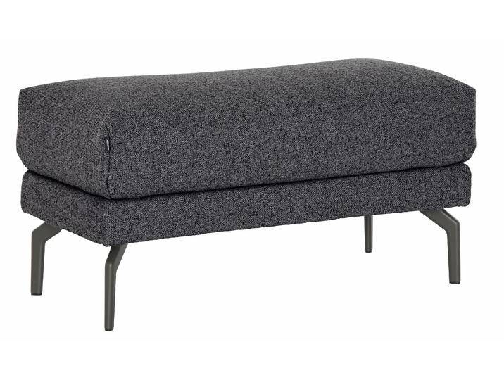 Hockerbank CR.450, Sitzbank , schwarz (anthrazitgrau, schwarzgrau 044, 57), B:93cm H:45cm T:48cm, Chenille COCO (72% Polyester 15% Baumwolle 13% Polyacryl), CREATION BY ROLF BENZ, Hocker, Sitzhocker, Alugussfüße in umbragrau von Rolf-Benz