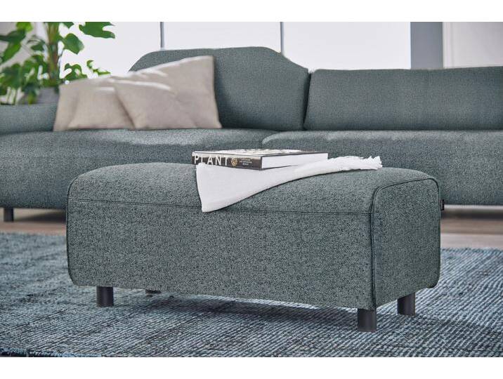 Hockerbank CR.480 , grau (wasserblau, steingrau 044, 72), B:100cm H:42cm T:51cm, Chenille COCO (72% Polyester 15% Baumwolle 13% Polyacryl), CREATION BY ROLF BENZ, Hocker, Polsterhocker von Rolf-Benz