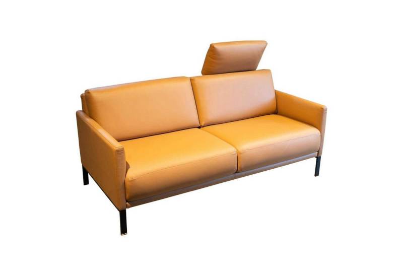 Rolf Benz 2-Sitzer Sofa Cara Mit Kopfstütze Leder 38.111 Ockerbraun Spangenfuß Stahl von Rolf Benz