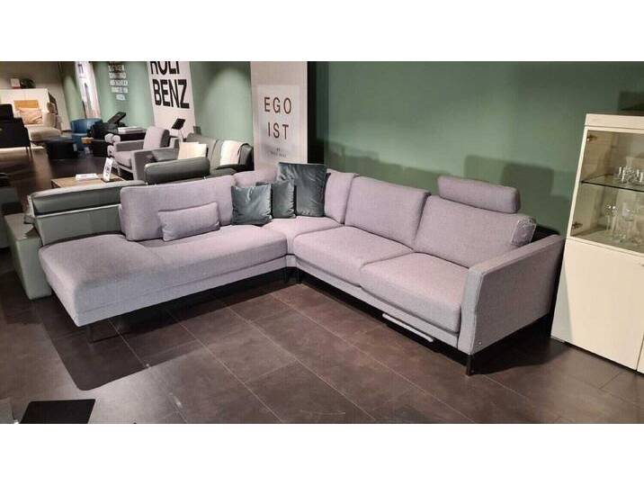 Rolf Benz Ecksofa Ecksofa Ego Stoff 26.267 Graphitgrau mit 4 Kissen und Nackenstütze von Rolf-Benz