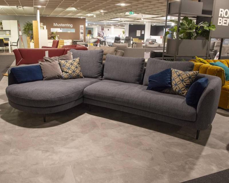 Rolf Benz Ecksofa Sofa 555 Kumo Stoff 17.704 Farbe Graublau Füße Metall Aluminium von Rolf Benz