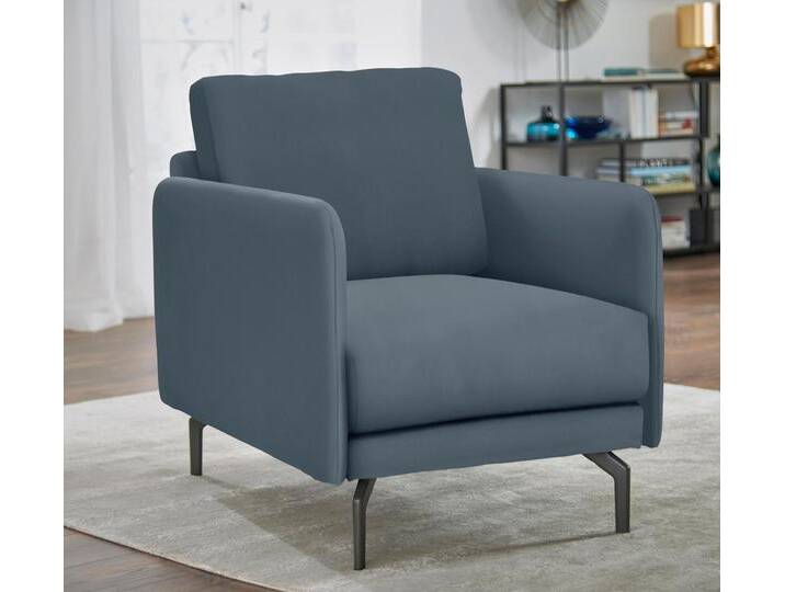 Sessel CR.450, Designsessel, Loungesessel , blau (blaugrau 534, 73), B:70cm H:85cm T:95cm, NaturLEDER OSKAR (echtes Rindsleder);Chenille COCO (72% Polyester 15% Baumwolle 13% Polyacryl), CREATION BY ROLF BENZ, Sessel, Lounge-Sessel Einzelsessel, Armlehne sehr schmal, Breite 70 cm, Alugussfuß Umbragrau von Rolf-Benz