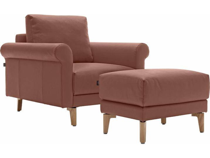 Sessel CR.450, Designsessel, Loungesessel , braun (signalbraun 534, 44), B:88cm H:85cm T:95cm, NaturLEDER OSKAR (echtes Rindsleder), Chenille COCO (72% Polyester 15% Baumwolle 13% Polyacryl), CREATION BY ROLF BENZ, Sessel, Einzelsessel Loungesessel, modern Landhaus, mit tollem Sitzkomfort, Breite 88 cm, Fuß Nussbaum von Rolf-Benz