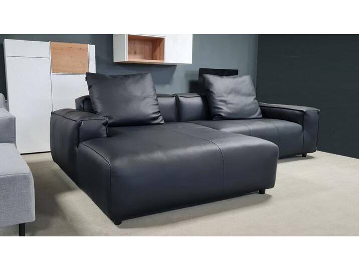 freistil ROLF BENZ Ecksofa Ecksofa freistil 175 Rolf Benz Leder schwarz Ottomane links 274 x173, schwarz von Rolf-Benz