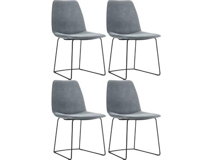 freistil ROLF BENZ Schalenstuhl 117 (4 St), mit schmalem Metallgestell in Schwarz, ohne Armlehne, grau, graphitgrau 1052 von Rolf-Benz