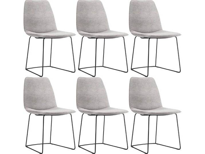 freistil ROLF BENZ Schalenstuhl 117 (6 St), mit schmalem Metallgestell in Schwarz, ohne Armlehne, grau, signalgrau 1050 von Rolf-Benz