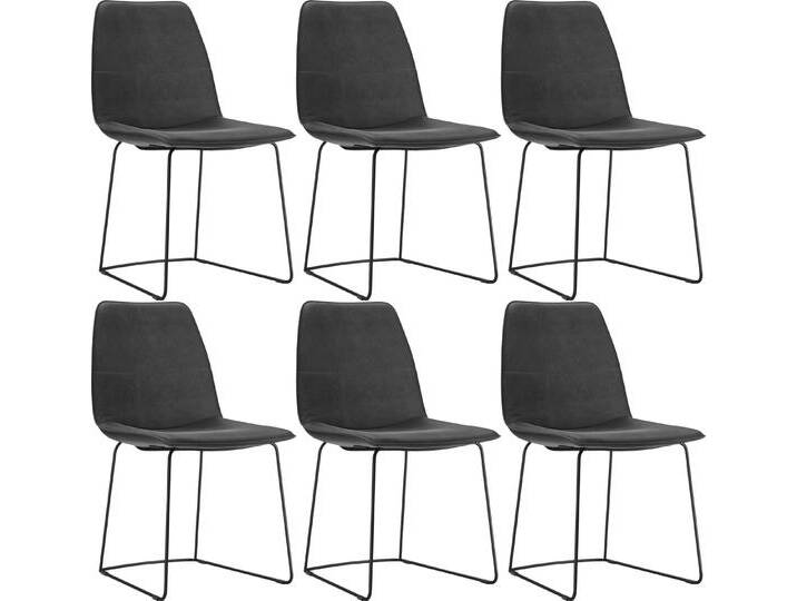 freistil ROLF BENZ Schalenstuhl 117 (6 St), mit schmalem Metallgestell in Schwarz, ohne Armlehne, grau schwarz, schwarzgrau 9222 von Rolf-Benz