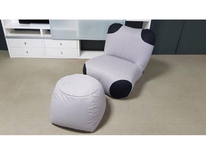 freistil ROLF BENZ Sessel Sessel mit Hocker Pandabär ROLF BENZ freistil 171 signalgrau schwarz von Rolf-Benz