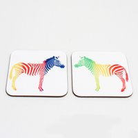 Regenbogen Zebra Untersetzer Set von RolfeAndWillsDesign