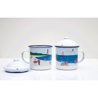 strand Emaille Tasse | Outdoor Camping strand Emaille Tasse | Outdoor Camping von RolfeAndWillsDesign