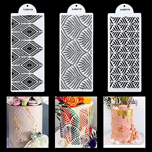 Rolin Roliy 3Pcs Kuchen Dekorations Schablonen Torte Lace Schablone Spray Blumen Backen Formen Hochzeitstorten Border Mould Wheat Spike Cake Stencils Rolin Roliy 3Pcs Kuchen Dekorations Schablonen Torte Lace Schablone Spray Blumen Backen Formen Hochzeitstorten Border Mould Wheat Spike Cake Stencils von Rolin Roly