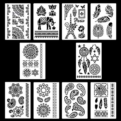 Rolin Roly 10 Stück Schablonen Malen Mandala Tiermalerei Schablone Zeichenschablonen Malschablonen aus Kunststoff Malschablonen Erwachsene Blumen DIY Craft Schablonen Rolin Roly 10 Stück Schablonen Malen Mandala Tiermalerei Schablone Zeichenschablonen Malschablonen aus Kunststoff Malschablonen Erwachsene Blumen DIY Craft Schablonen von Rolin Roly