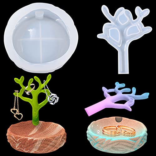 Rolin Roly 2Pcs Epoxidharz Baumknospe Silikonform Schmuckständer Epoxidharzform Resin Tree Bud Mould Aufbewahrungstablett für DIY Heimdekoration Gießwerkzeuge Rolin Roly 2Pcs Epoxidharz Baumknospe Silikonform Schmuckständer Epoxidharzform Resin Tree Bud Mould Aufbewahrungstablett für DIY Heimdekoration Gießwerkzeuge von Rolin Roly