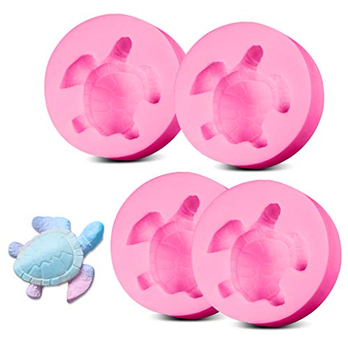 Rolin Roly 4 Fondant Schildkrötes Kuchen Silikonform Schildkröte Dessert Formen Silikon Meeresschildkröte Silikonforms für Schokolade Eiswürfelform von Rolin Roly