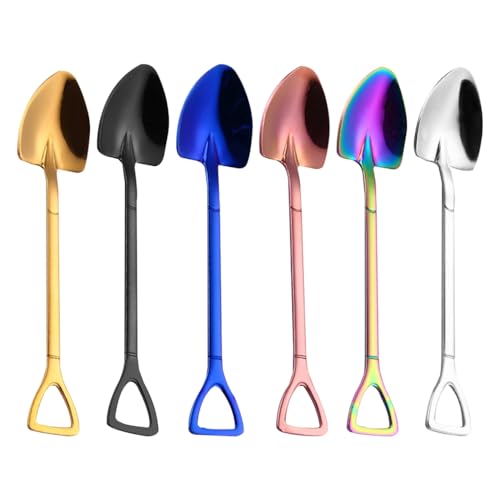 Rolin Roly 7PCS Bunte Kaffeelöffel Teelöffel Mini Schaufel Teaspoons Besteck Regenbogen12,2cm kleine Löffel Edelstahl Teelöffel Dessertlöffel Spoon Set für Kaffee Zucker Eistee Marmelade von Rolin Roly
