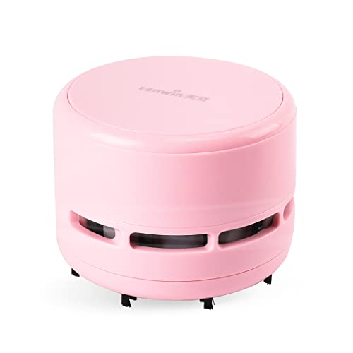 Rolin Roly Mini Tischsauger Tragbar Kabellos Tischstaubsauger Auto Wireless Tischstaubsauger 360° Drehbar Staubsauger für Reinigung Krümel Desktop Haushalt Büro (Reines Rosa) von Rolin Roly