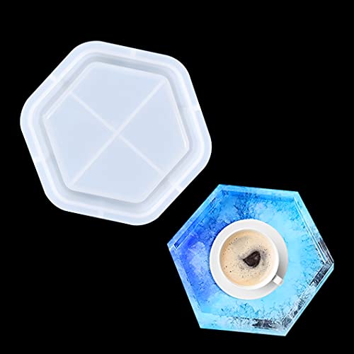 Rolin Roly Sechseckige Schale Silikonform Harzschalenformen Epoxid Untersetzer Schimmel Tablett Gießform Für Schmuck Kosmetik Obst Snack Halter Form DIY Home Decoration von Rolin Roly