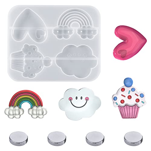 Rolin Roly Silikonform Wolken Epoxidharz Formen Clouds Resin Mould 3D Regenbogen Silikonformen mit 4Magneten für Heimdekoration DIY Kühlschrank Ornamente Rolin Roly Silikonform Wolken Epoxidharz Formen Clouds Resin Mould 3D Regenbogen Silikonformen mit 4Magneten für Heimdekoration DIY Kühlschrank Ornamente von Rolin Roly
