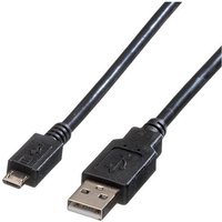 Roline USB-Kabel USB 2.0 USB-A Stecker, USB-Micro-B Stecker 1.80m Schwarz Geschirmt 11.02.8752 von Roline