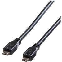 Roline USB-Kabel USB 2.0 USB-Micro-A Stecker, USB-Micro-B Stecker 1.80m Schwarz Geschirmt 11.02.8753 von Roline