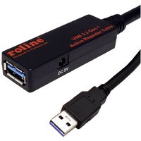 Roline USB-Kabel USB 3.2 Gen1 (USB 3.0 / USB 3.1 Gen1) USB-A Stecker, USB-A Buchse 15.00m Schwarz 12 von Roline