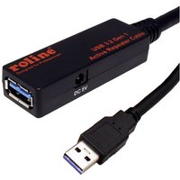 Roline USB-Kabel USB 3.2 Gen1 (USB 3.0 / USB 3.1 Gen1) USB-A Stecker, USB-A Buchse 20.00m Schwarz 12 von Roline