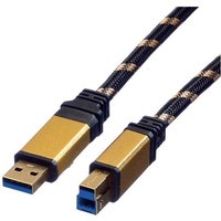 Roline USB-Kabel USB 3.2 Gen1 (USB 3.0 / USB 3.1 Gen1) USB-A Stecker, USB-B Stecker 0.80m Schwarz, G von Roline