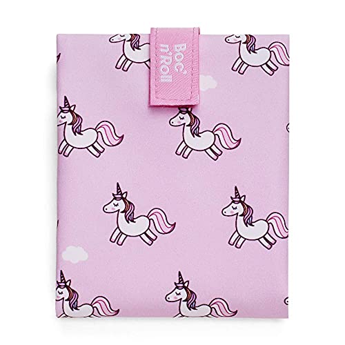 Roll'eat ®- Boc'n'Roll Animals | Wiederverwendbarer und Ökologischer Sandwichhalter für Kinder ohne BPA, Einhorn von Roll'eat