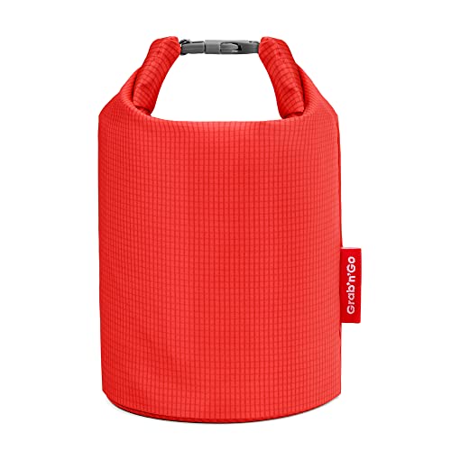 Roll'eat ® | Wasserdichter Beutel mit 2,5 l, umweltfreundlich, BPA-frei, isoliert Nässe, Kleidung oder Gegenstände - Grab'n'Go Active, rot, Wasserdichte Taschen von Roll'eat