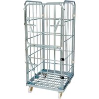 Rollbehälter, 4-seitig, halb abklappbare Vorderwand, Stahl-Rollplatte, HxBxT 1.850 x 724 x 815 mm von Jungheinrich PROFISHOP