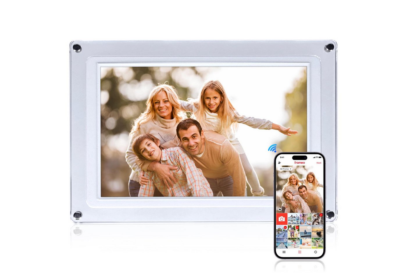 Rollei Smart Frame WiFi 109 Acrylic Digitaler Bilderrahmen (Hochauflösendes 10,1 Zoll Display mit WiFi Funktion) von Rollei