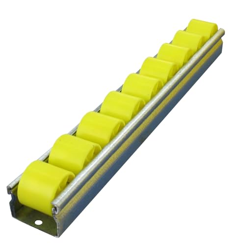 Rollentechnik Röllchenleiste Stahprofil Rollenleiste Ø 28x25 Länge 1.000 mm nach DIN 9033 gelb von Rollentechnik