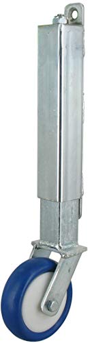 Rollentechnik gefederte Torrolle Torlaufrolle Stützrad Federrolle für Schwenktor Weidetor Hoftor Gartentor | Rad Polyurethan Rollpur® Ø100x35 | Bauhöhe 400mm | Tragfähigkeit 70 kg von Rollentechnik