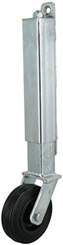 Rollentechnik gefederte Torrolle Torlaufrolle Stützrad Federrolle für Schwenktor Weidetor Hoftor Gartentor | Rad Vollgummi ELF Ø100x30 | Bauhöhe 400mm | Tragfähigkeit 70 kg von Rollentechnik