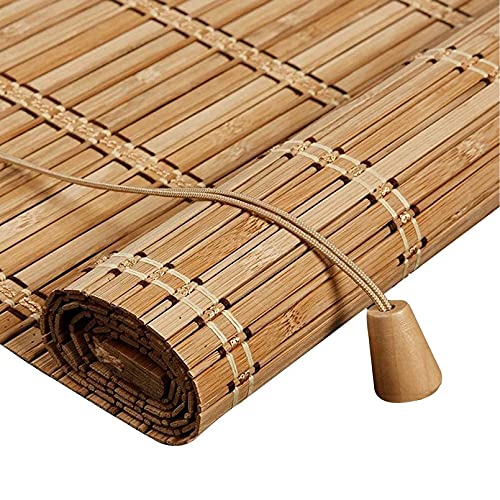 Retro Bambus Rollo Jalousine Bambusrollo,50-140cm Breit Bambus Raffrollo,Natur Holzrollos,Sonnenschutz und Sichtschutz Rollo Seitenzugrollo Für Fenster und Türen,Anpassbar (100x140cm/39x55in) von Roller blind