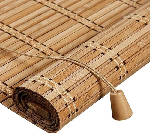 Retro Bambus Rollo Jalousine Bambusrollo,50-140cm Breit Bambus Raffrollo,Natur Holzrollos,Sonnenschutz und Sichtschutz Rollo Seitenzugrollo Für Fenster und Türen,Anpassbar (70x190cm(28x75in)) von Roller blind