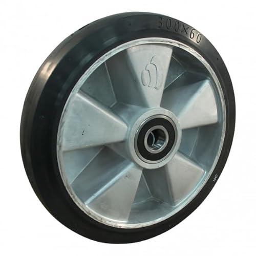 Rad Aluminium, 300mm Durchmesser, Elastischer Gummi Lauffläche, Kugellager Rad Aluminium, 300mm Durchmesser, Elastischer Gummi Lauffläche, Kugellager von Rollers