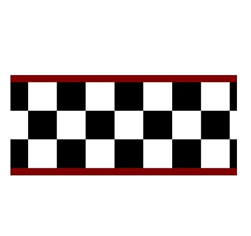 CheckeredWallpaperBorder.com Karierte Flagge Autos Nascar Tapetenbordüre, 11,4 cm (roter Rand) von Rolling Borders