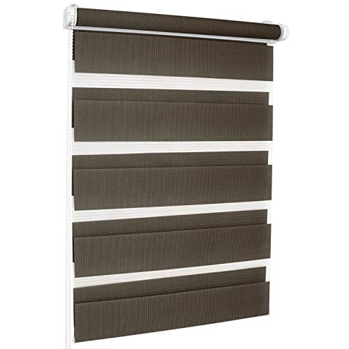ROLLMAXXX Duo-rollo Doppelrollo Klemmfix ohne Bohren (110 x 150 cm, Braun) von Rollmaxxx