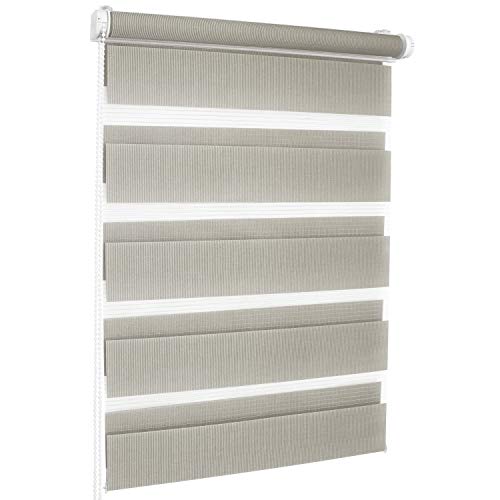ROLLMAXXX Duo-rollo Doppelrollo Klemmfix ohne Bohren (130 x 150 cm, Grau) von ROSEPLAZA