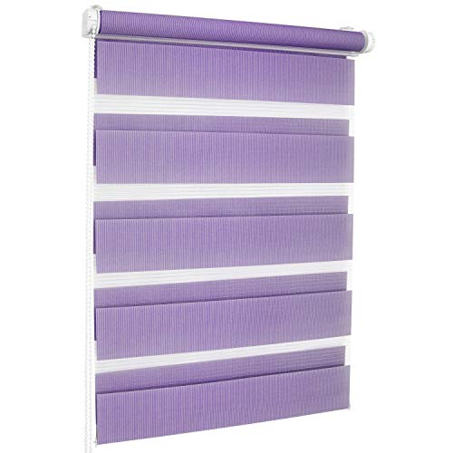 ROLLMAXXX Duo-rollo Doppelrollo Klemmfix ohne Bohren (70 x 220 cm, Violett) von Rollmaxxx