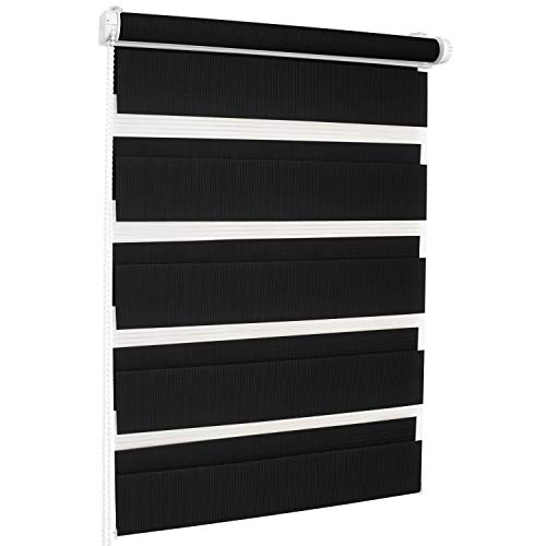ROLLMAXXX Duo-rollo Doppelrollo Klemmfix ohne Bohren (80 x 150 cm, Schwarz) von Rollmaxxx