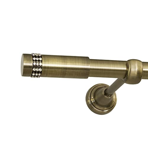 ROLLMAXXX Gardinenstange Vorhangstange 19mm 1-läufig Messing Design Metall (Karbonado, 400 cm) von Rollmaxxx