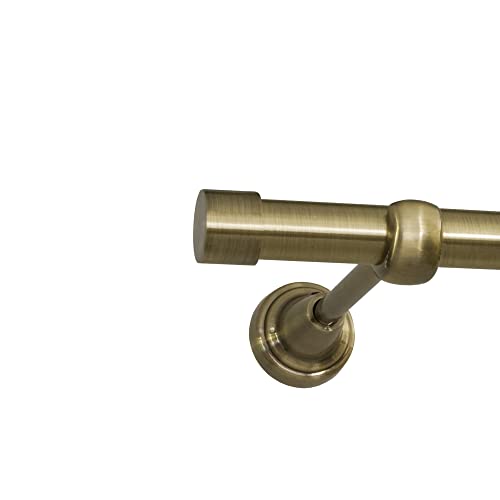 ROLLMAXXX Gardinenstange Vorhangstange 19mm 1-läufig Messing Design Metall (Rullo, 200 cm) von Rollmaxxx
