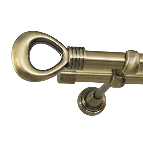 ROLLMAXXX Gardinenstange Vorhangstange 19mm 2-läufig Messing Design Metall (Lacrime, 320 cm) von Rollmaxxx