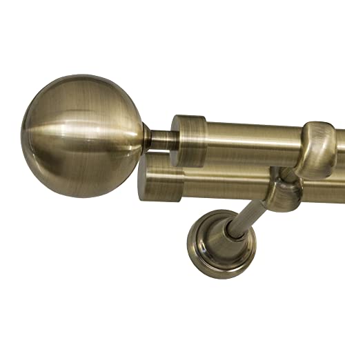 ROLLMAXXX Gardinenstange Vorhangstange 19mm 2-läufig Messing Design Metall (Nabucco, 160 cm) von Rollmaxxx