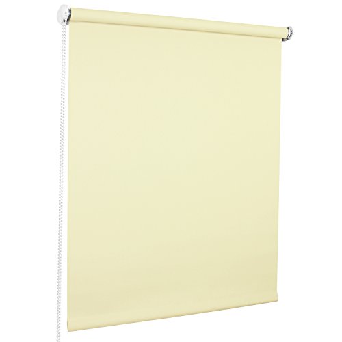 ROLLMAXXX Standard-Rollo Lichtdurchlässig Seitenzug Kettenzugrollo Tageslicht Sichtschutz (150 x 190 cm, Ecru) von Rollmaxxx