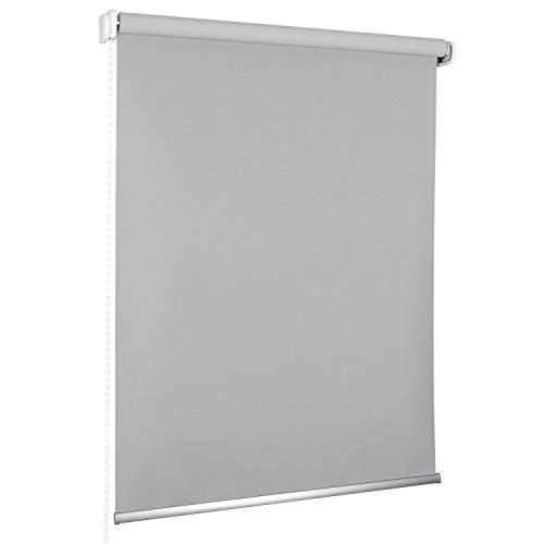ROLLMAXXX Standard-Rollo Verdunkelungrollo Seitenzug Kettenzugrollo Tageslicht Sichtschutz (150 x 190 cm, Silver) von INSGEER