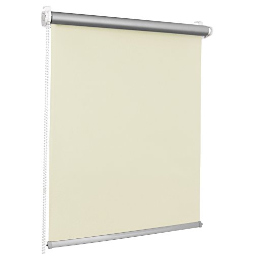 ROLLMAXXX Thermo Verdunkelungsrollo Klemmfix ohne Bohren (100 x 150 cm, Creme) von Rollmaxxx