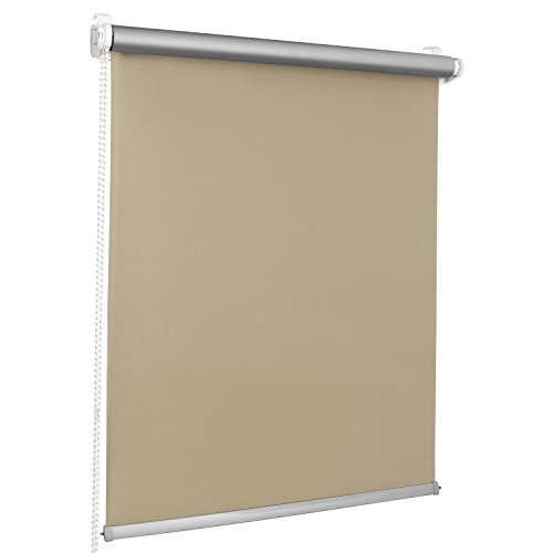 ROLLMAXXX Thermo Verdunkelungsrollo Klemmfix ohne Bohren (100 x 215 cm, Beige) von Rollmaxxx